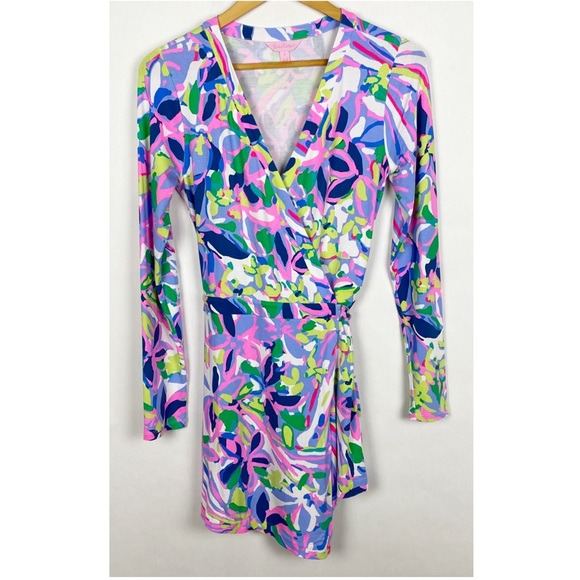 Lilly Pulitzer Tiki Wrap Romper Havin a Blast Size Small - Picture 10 of 10